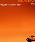 Vehicle fitment for Toyota Yaris 2007-2014 text on orange background with small car model in corner