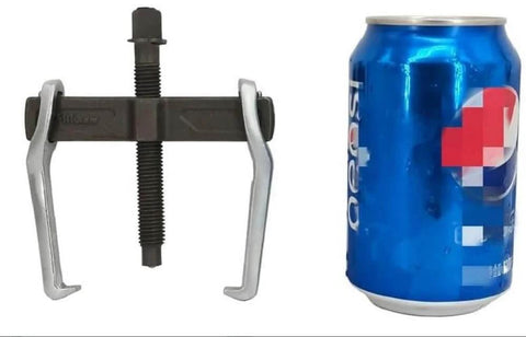 2 Jaw Gear Puller For Pulley Flywheel And Bearing Removal Pro Grade Gear Puller for Auto Shop Use shown next to a soda can