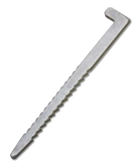 Close-up of a 16 Gauge 2 Inch Stainless Steel L-Cleat Flooring Nail, corrosion resistant fastener for hardwood installations