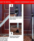 Two In One Door Security Bar And Sliding Patio Door Stopper Jammer For Child Proofing, Adjustable Heavy Duty Iron Construction