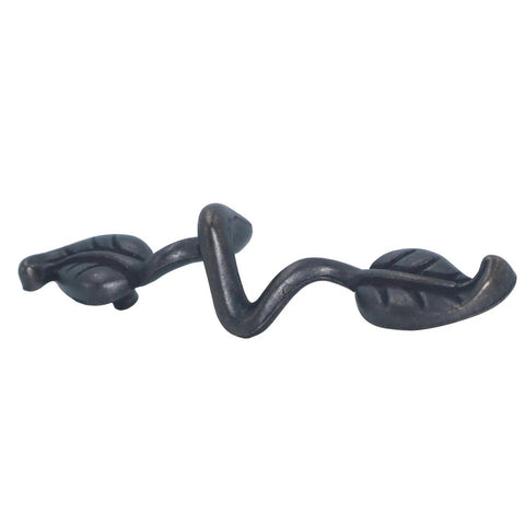 Six Pack Bronze Leaf Shape Drawer Pulls With Three Inch Center For Vintage Style Cabinets Retro Vibe 4.72 Inch Length Zinc Alloy Handle