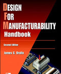 Book: Design for Manufacturability Handbook, orange and black cover, second edition.