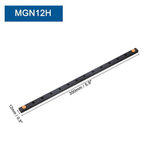 MGN12 350mm Bearing Steel Linear Guide Rail For MGN12H Carriage Block, Mini Linear Slide Guideway For DIY 3D Printers And CNC Machines