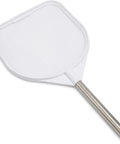2 Foot Hand Skimmer Net For Hot Tubs And Above Ground Pools Made In USA Durable Plastic Pool Cleaning Tool Handy For Spas Ponds And Surfaces Lightweight White