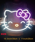 Anime Cat Neon Sign For Girls Room And Game Room, Cute Neon Lights For Birthday Parties And Holidays, Low Heat PVC Neon Lamp