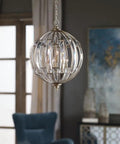 Six Light Burnished Silver Champagne Leaf Iron Pendant With Beveled Crystal Droplets Bringing A Smooth Traditional Glow Up To Your Dining Room Or Entryway Space Today.