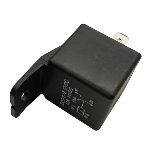No Sweat Fix Perfect Swap 34052 34052GT 12V SPDT Timer Relay viewed from the side showing its black casing and mounting tab.