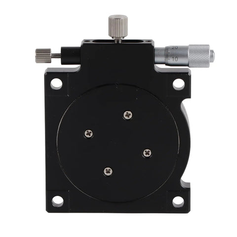 Front view of RS60 L Manual Rotary Stage R Axis Platform with 2.36 inch table diameter, aluminum alloy precision sliding table.