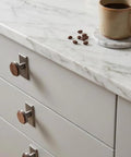 Nordic Style Cabinet Handles In Walnut Wood And Zinc Alloy For Kitchen Drawers And Wardrobes, Ergonomic Single Hole Mount