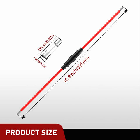 150 Pcs 5X20MM Fast Blow Glass Fuses Plus 10 Pcs 16AWG Inline Fuse Holders For Daily Driver Auto Electrical Repair rugged 12.8 inch red wire with inline holder