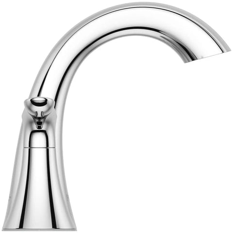 Weller 8 Inch Widespread Bathroom Faucet With Three Hole Setup Dual Handles Dope Chrome Finish Metal Pop Up Drain One Point Two GPM Flow Vanity LG49WR0C high-arc spout