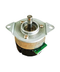 12-24V Brushless Servo Motor With Built-In Drive And Encoder, compact metal design, top view showcasing mounting holes and shaft