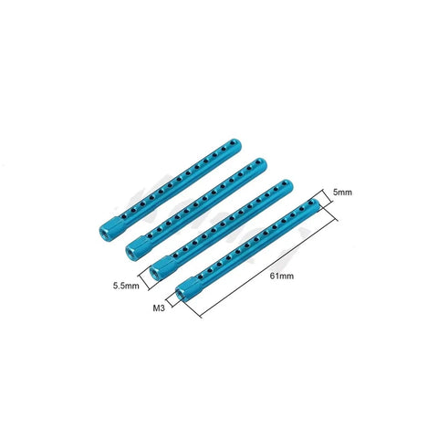 RC Car Repair Kit For 1 By 10 Scale Drifting RC Cars With Beefed Up Metal Body Posts Shell Bracket Pillar Decoration Upgrade Blue Parts