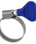 Close-up of Butterfly Stainless Steel W2 Hose Clamps Pack Of 10 Adjustable Three Quarters Of An Inch To One And A Quarter Inch Range 9 mm Bandwidth