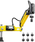 Heavy Duty Electric Tapping Arm With Eight Precision Chucks for smooth threading with digital display and eight metal chucks.