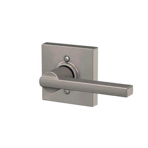 Latitude Door Lever With Collins Trim Hall And Closet Passage Lock Satin Nickel No Fuss Install Nonlocking Interior Door Handle