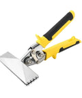 Heavy Duty Sheet Metal Bending Pliers 6 Inch Hand Seamer Tool with yellow ergonomic grip for ductwork, window frames, roofing projects