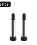 Two Pack Alloy Steel Shoulder Bolts With Half Inch Shoulder Diameter And Two Inch Length, Three Eighths UNC Thread, Hex Socket Head