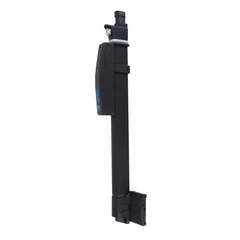 Rock Solid Magnetic Pool Latch With Dual Audio Alarms And No Sweat Install vertically oriented black heavy-duty latch.