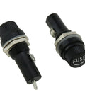 Tough As Nails 5 Pack Panel Mount Fuse Holders For 6X30Mm Glass Tubes With Heavy Duty Build, black and silver fuse holders.