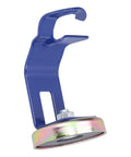 Heavy Duty Magnetic Welding Torch Holder With Secure Buckle Alloy Steel Base, blue hook design with strong magnet base.