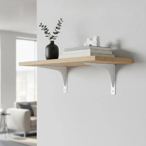 White Stainless Steel Shelf Brackets For Wall Mounting Floating Shelf Support Built Tough And Easy To Install, living room display