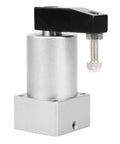 Front view of a Double Acting Rotary Pneumatic Cylinder with 90 Degree Angle for Clamping, Heavy Duty Aluminum Alloy Body