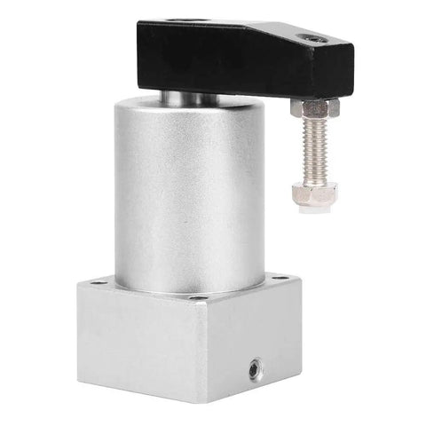 Front view of a Double Acting Rotary Pneumatic Cylinder with 90 Degree Angle for Clamping, Heavy Duty Aluminum Alloy Body