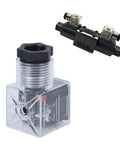 Five Pack Transparent Hydraulic Solenoid Coil Plugs With Light Indicator DC24V Universal Solenoid Coil Connector Kit