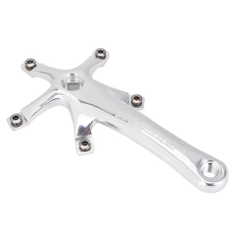 Universal 170mm Aluminum Crank Arm Set Dope Lightweight Hollow Design Single Crankset Repair Parts 130mm BCD For Mountain And Road Bikes Tough Alloy Construction Easy Install Durable Crank Arms, silver 170mm aluminum crank arm