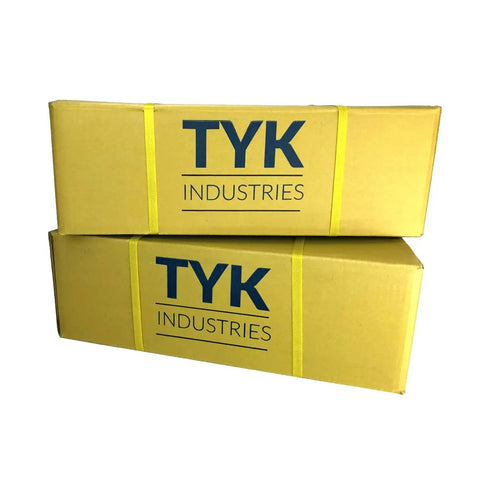 Two yellow boxes of Beefed Up Heavy Duty Inner Tubes For Farm Tractor And Implement Tires 7.5L15 8.5L14 9.5L14 TR13 2 Pack