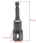 4 Piece Heavy Duty Wing Nut Socket Set With Quarter Inch Hex Shank Power Driver for quick turn bolt removal, gray steel driver.