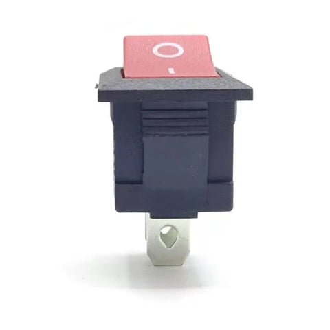 2 Pin 2 Position ON/OFF Switch For Marine Auto Panels, 10A At 125V And 6A At 250V, Great For Boats Cars Trucks And DIY Power Control; Perfect For Lights, Appliances, Generator, Coffee Pot, Vacuum, TV, Speaker, Water Dispenser With Durable Terminals And. black 2-pin rocker switch with red ON/OFF paddle and metal terminal