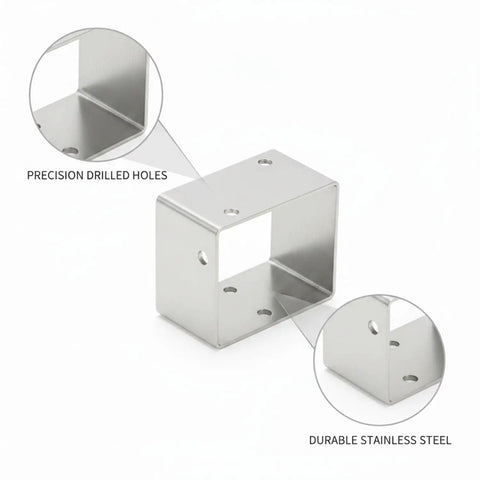 Z-Shaped Corner Brackets for Furniture and Cabinet Repairs, heavy-duty stainless steel with precision drilled holes, 4 pack