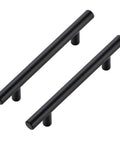 3 Pack Black Stainless Steel T Bar Cabinet Pulls For Dresser Drawers With Four Inch Hole Center And Six Inch Length Matte Black Kitchen Cabinet Hardware Durable Modern Handles