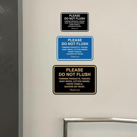 Please Do Not Flush Sign For Bathrooms Classic Framed Etiquette Notice 4 By 6 Inch Brushed Silver Frame 1 Pack Keeps Your Pipes Flowing By Reminding Guests Not To Flush Wipes Diapers Or Trash