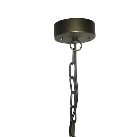 Draped Wood Bead Chandelier With Gold Washed Metal Base And Brushed Finish Long 10 Foot Cord And 6 Foot Chain detail view