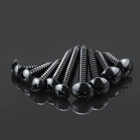 Pro Grade No 6 By One Half Inch Truss Head Wood Screws, 100 Count, 304 Stainless Steel, Black Oxide Coated, Self Tapping Phillips Drive Screws