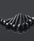 No 6 Black Stainless Steel Phillips Truss Head Sheet Metal Screws Set With Bit, 304 Stainless, 100 Pieces, close-up view
