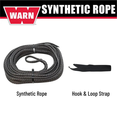 Replacement Synthetic Winch Cable Rope For Powersports Winches, 7/32 Inch Diameter By 50 Feet, with hook and loop strap