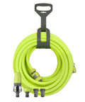 Garden Hose Kit With Quick Connect Attachments Lightweight Flexible Half Inch By Fifty Foot Hybrid Polymer Hose That Coils Easily