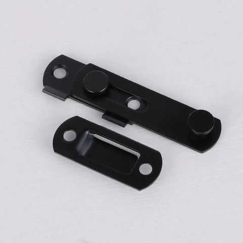 2pcs Stainless Steel Gate Latch Door Hasp, Rust Proof Safety Lock set with latch and keeper in black color.