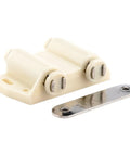 Push Latch Set For Cabinets And Furniture, Magnetic Soft Close Drawer And Cupboard Catch, white and metal components, side view