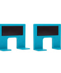 Two blue plastic plates from Door Jamb Hinge Jig Kit With Thickened Installation Plates And Magnetic Limit Plate For Precise 2mm Positioning