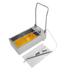 Heavy Duty Mobile Fryer Oil Filter Pump With 14 Point 5 Gallon Tank and Fast Draining Hose designed for commercial kitchens.
