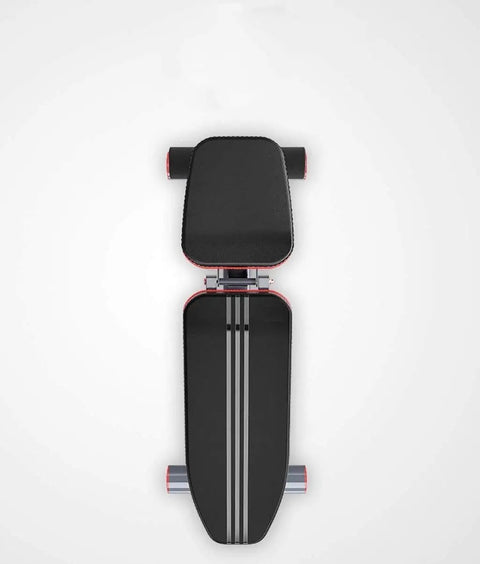 Top view of Adjustable Folding Dumbbell Bench For Home Gym With Large Non Slip Foot Pads, Stable Leather Cushioned Surface, Thick Foam Pad