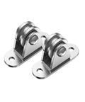 Rock Solid V Groove Gate Wheels 2 Piece Heavy Duty Pulley Block Kit with polished steel rollers for smooth operation.
