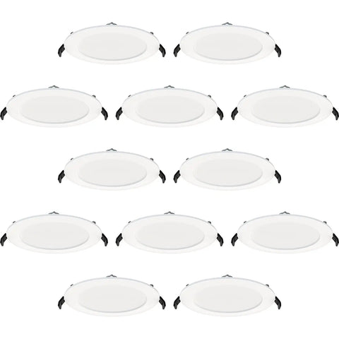 Field Adjustable Edge Lit LED Downlight With Canless Wafer Design, 5CCT 2700K To 5000K, 90 CRI, Wet Rated, Dimmable, Ultra Thin Canless Ceiling Light