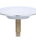 Copper Bathtub Drain Stopper with Rotary One Press Sealing, round metal design, durable brass base, bathroom tub accessory.
