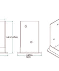Technical diagram of Heavy-Duty Galvanized Steel Post Bases for 4x4 Wood Posts Bolt-Down Mount Kit for Decks, Patios, Concrete.